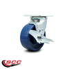 Service Caster 5 Inch Solid Polyurethane Swivel Caster with Roller Bearing and Brake SCC SCC-30CS520-SPUR-TLB